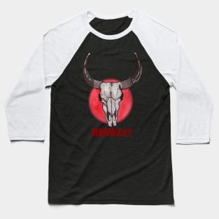 Demonocracy cow skull Baseball T-Shirt